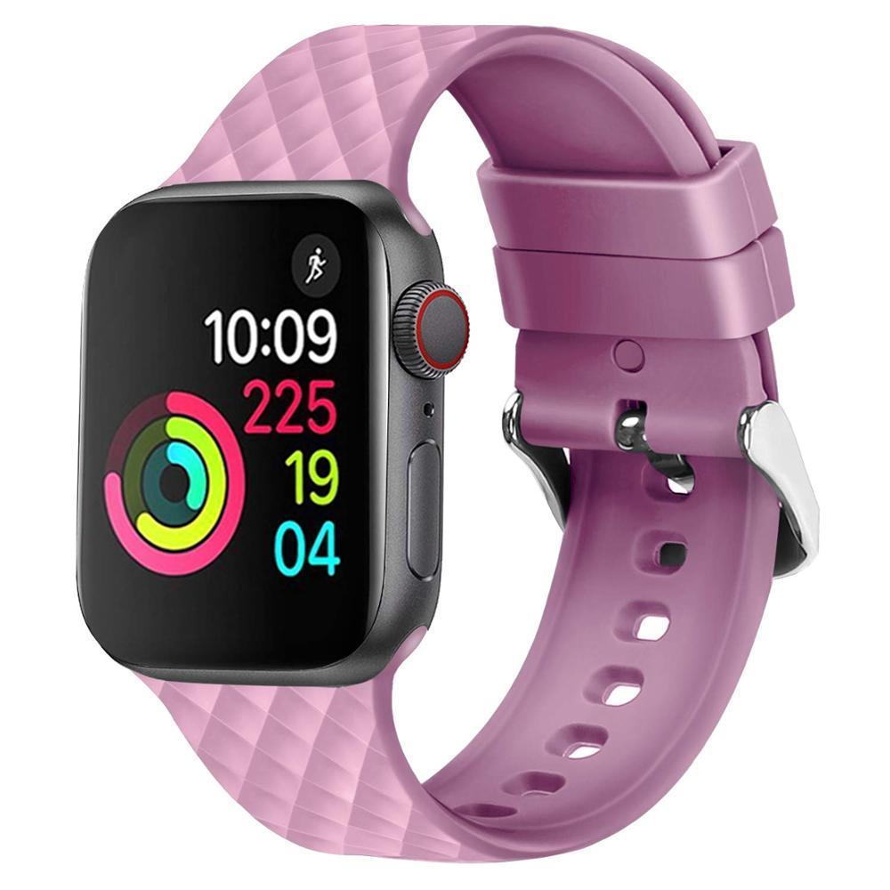 Silicone Strap For Apple watch band 5 44mm 40mm iwatch band 42mm 38mm watchband bracelet Apple watch 5 4 3 2 1 diamond pattern