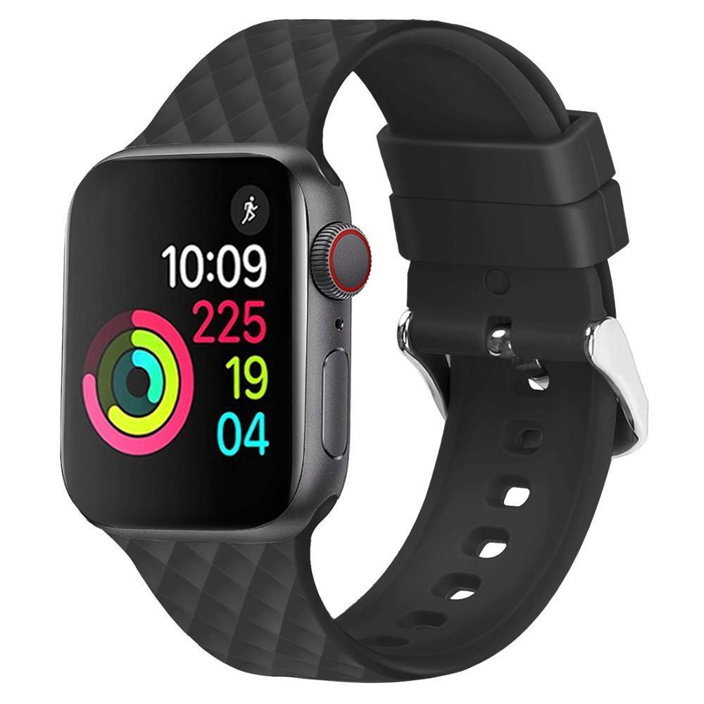 Silicone Strap For Apple watch band 5 44mm 40mm iwatch band 42mm 38mm watchband bracelet Apple watch 5 4 3 2 1 diamond pattern