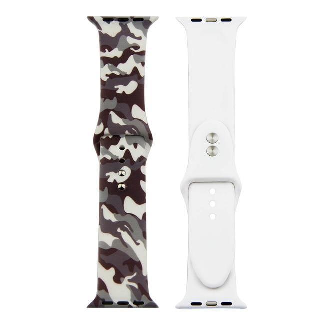 Printed Strap For Apple watch band 44 mm 40mm iWatch band 42mm 38mm Silicone Sport Bracelet strap Apple watch 5 4 3 21 Series 38