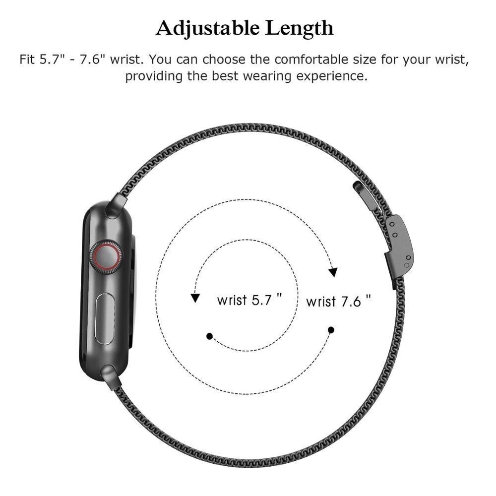 Milanese Loop strap For Apple Watch band 5 44mm 40mm iWatch band 42/38mm Stainless steel metal bracelet Apple watch 5 4 3 2 1