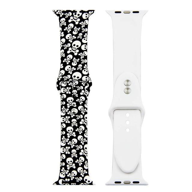 Printed Strap For Apple watch band 44 mm 40mm iWatch band 42mm 38mm Silicone Sport Bracelet strap Apple watch 5 4 3 21 Series 38