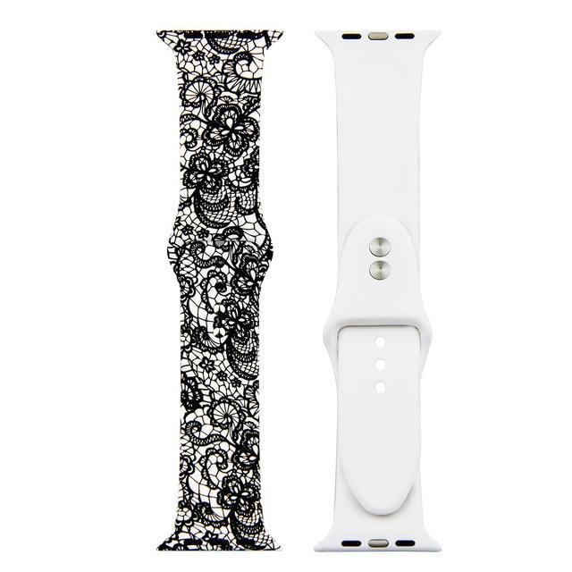 Printed Strap For Apple watch band 44 mm 40mm iWatch band 42mm 38mm Silicone Sport Bracelet strap Apple watch 5 4 3 21 Series 38