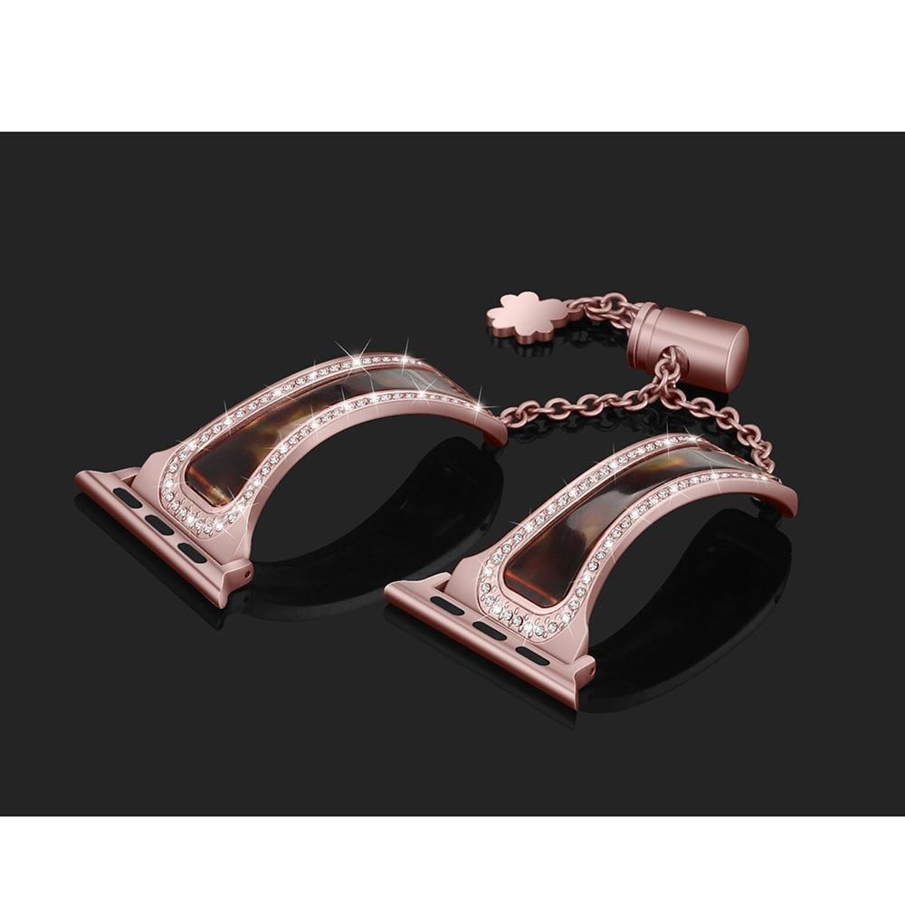 Stainless steel Band for Apple Watch 5 4 band 40mm 44mm iWatch band 38mm 42mm Diamond Resin bracelet strap for Apple watch 3 2 1