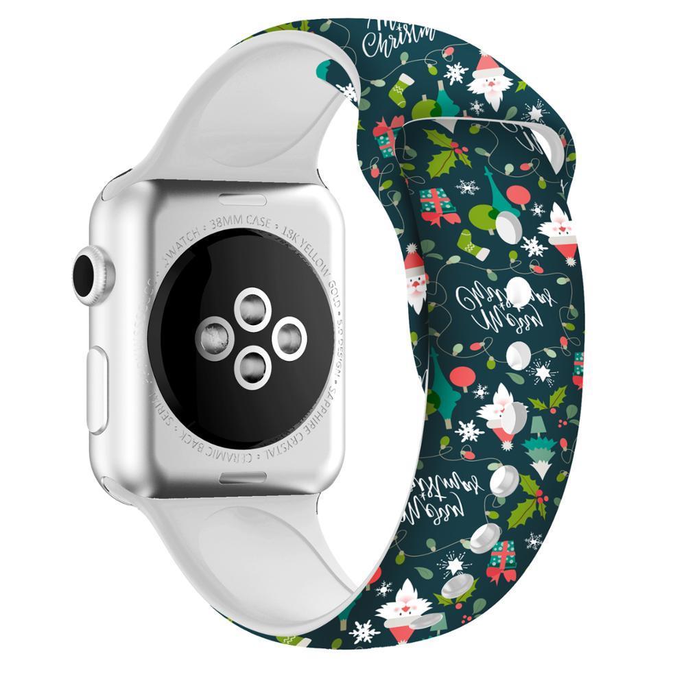 Silicone strap For Apple watch band Apple watch 5 4 3 2 44mm 40mm iwatch band 38mm 42mm Christmas watchband bracelet 44/40/42/38