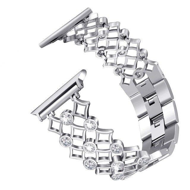 women Diamond watch Band for apple Watch 4 3 5 40mm 44mm 38mm 42mm Stainless Steel strap iwatch Series 4 3 5 Wrist band Bracelet
