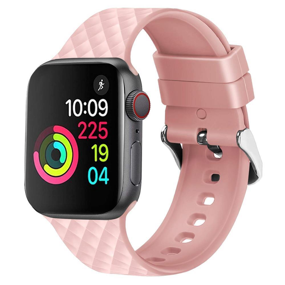 Silicone Strap For Apple watch band 5 44mm 40mm iwatch band 42mm 38mm watchband bracelet Apple watch 5 4 3 2 1 diamond pattern
