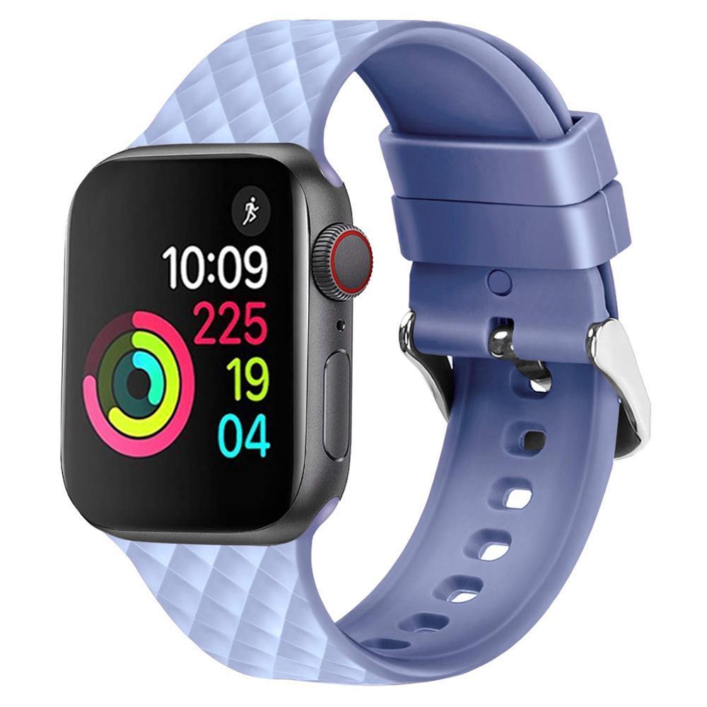 Silicone Strap For Apple watch band 5 44mm 40mm iwatch band 42mm 38mm watchband bracelet Apple watch 5 4 3 2 1 diamond pattern