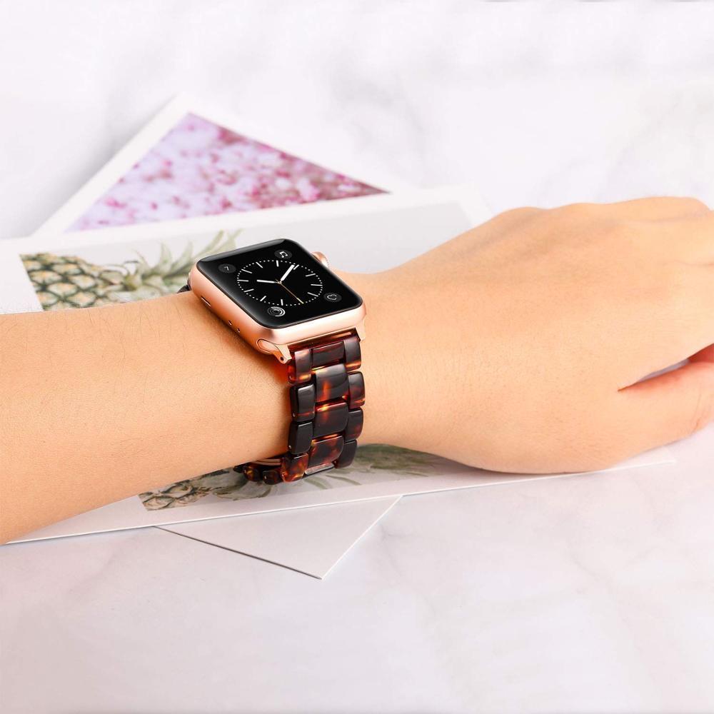 Resin strap For Apple watch band 44 mm 40mm iwatch band 42mm 38mm stainless steel buckle Watchband bracelet Apple watch 5 4 3 21