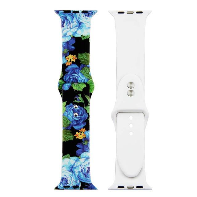 Printed Strap For Apple watch band 44 mm 40mm iWatch band 42mm 38mm Silicone Sport Bracelet strap Apple watch 5 4 3 21 Series 38