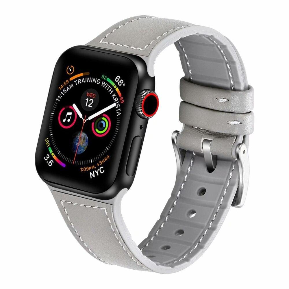Genuine Leather strap For Apple watch band 44mm 40mm apple watch 5 4 3 iWatch band 38mm 42mm silicone correa bracelet watchband