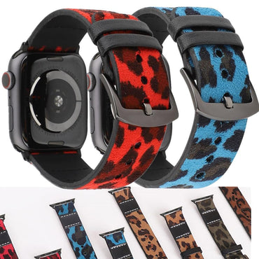 Genuine Leather strap for Apple watch band 44 mm 40mm iwatch band 42mm 38mm Leopard bracelet watchband for Apple watch 4 3 2 1