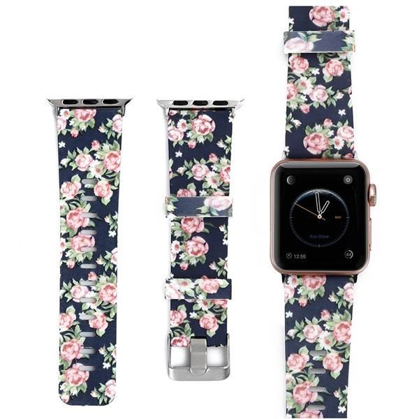 Floral Flower Sport strap For Apple Watch band apple watch 5 4 3 band 44mm 40mm Iwatch band 38mm 42mm bracelet watchband belt