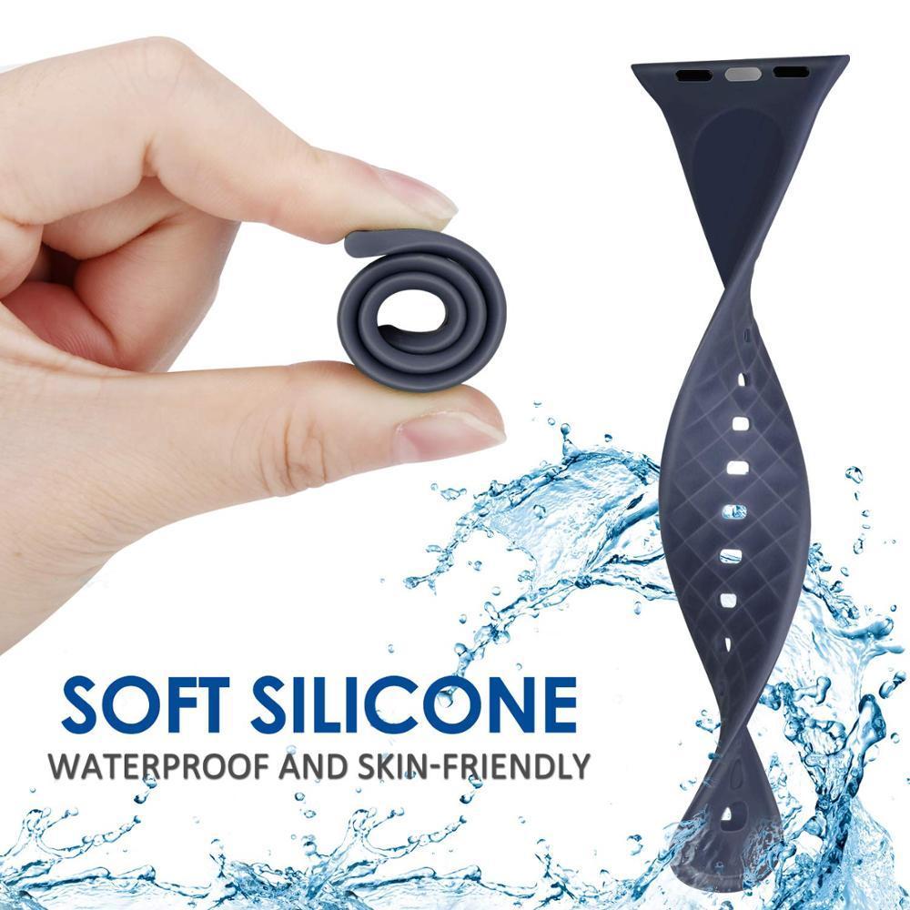 Silicone Strap For Apple watch band 5 44mm 40mm iwatch band 42mm 38mm watchband bracelet Apple watch 5 4 3 2 1 diamond pattern