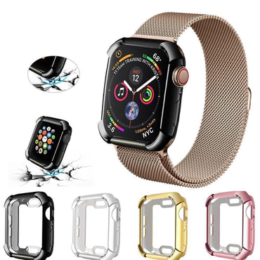 case cover for Apple watch band Apple Watch 4 5 case 44mm 40mm iWatch TPU bumper protection bumper plating watch accessories