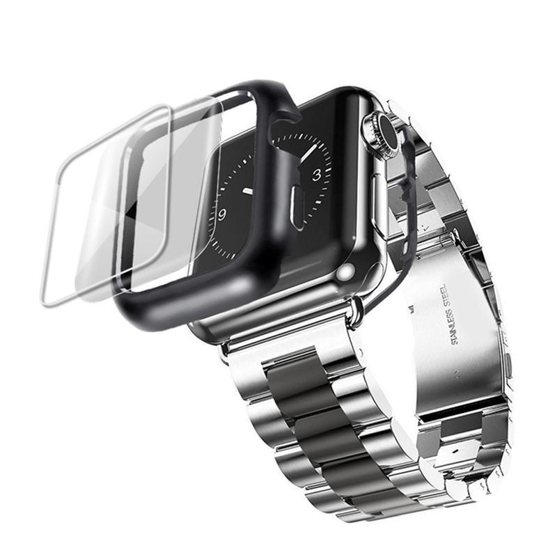 Stainless Steel case+Strap For Apple Watch band 44mm/40mm apple watch 5 4 3 band iwatch band 42mm/38mm Bracelet watchband+film
